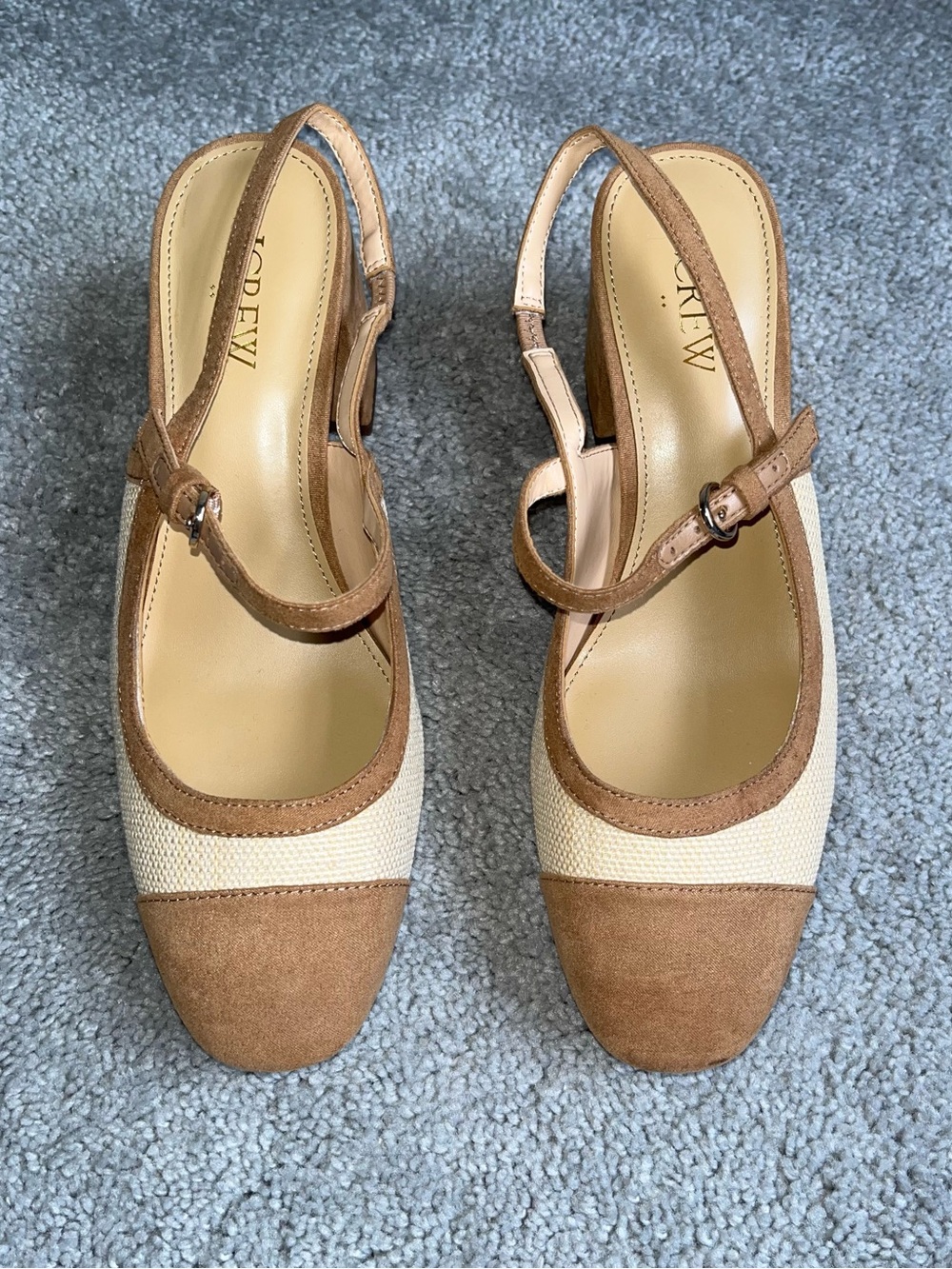 NWT J.Crew Woven Slingback Heels 7 - Picture 2 of 7